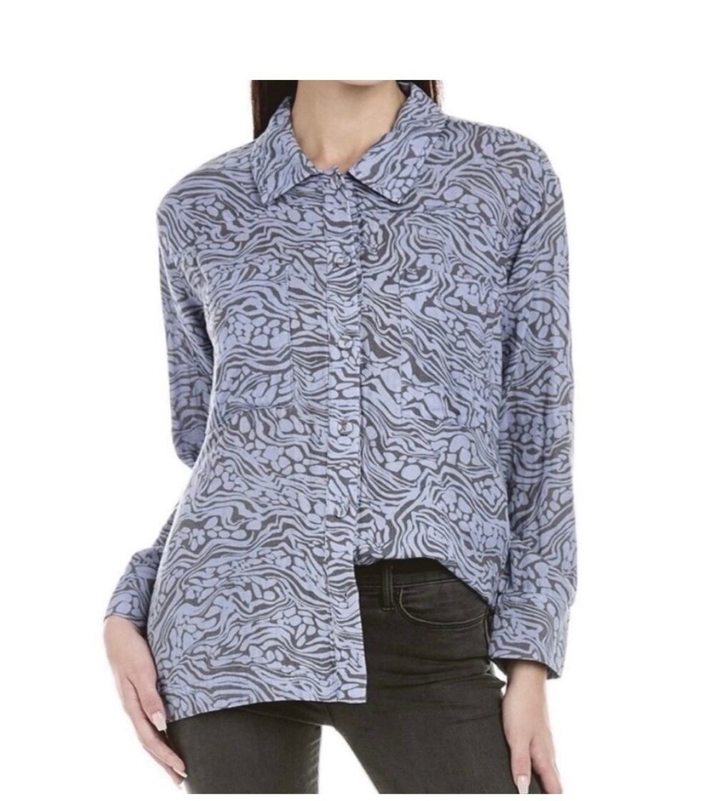 Calme L Double Pocket Shacket Button up Shirt